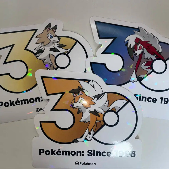 [BUNJANG] Pokemon 30th Anniversary Stickers (Lycanroc Day, Night, Dusk) / 포켓몬 30주년 스티커 팝니다 ( 루가루암 낮, 밤, 황혼)