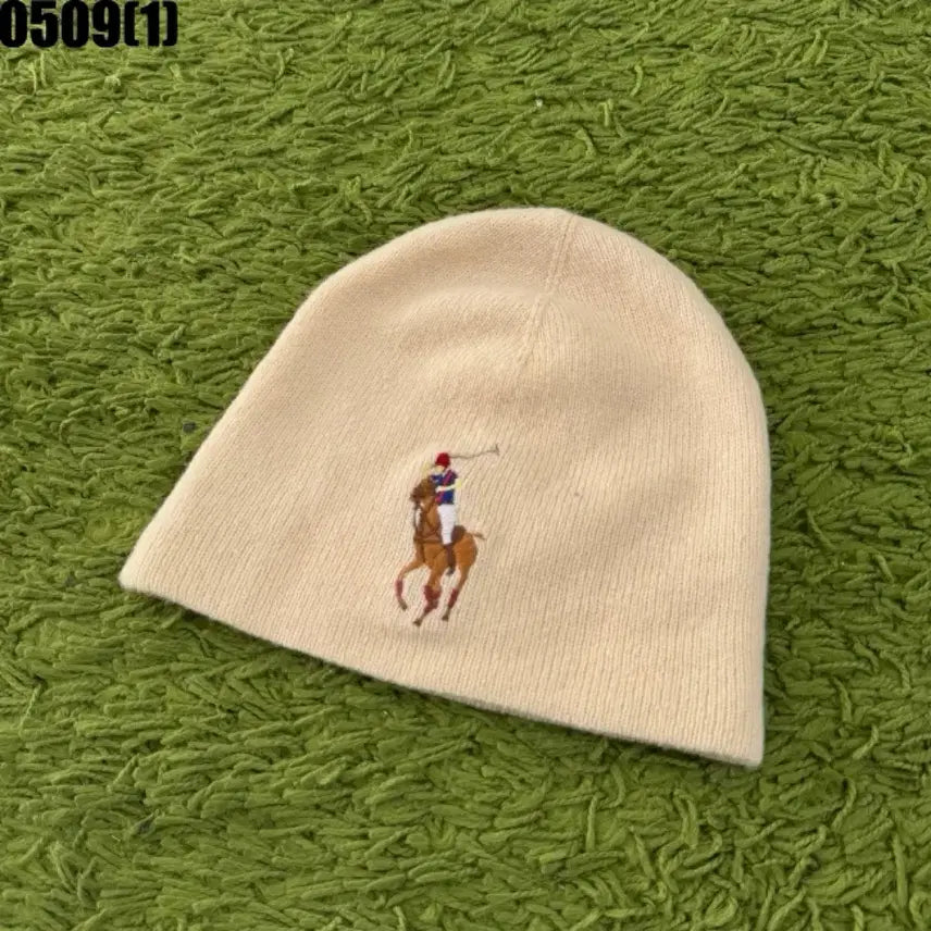 [BUNJANG] Polo Ralph Lauren Beige Wool Beanie Hat / 폴로 랄프로렌 베이지색 울 비니 모자