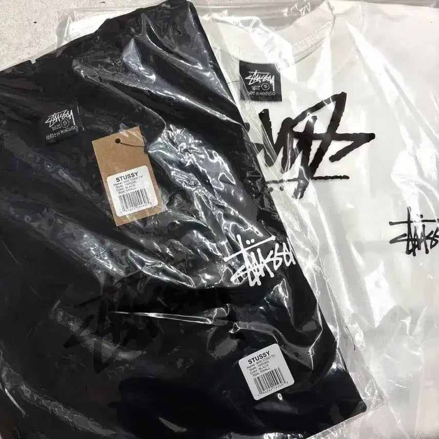 [BUNJANG] Stussy Basic Short Sleeve T-Shirt / 정품/무료배송)스 투 시 베이직 반팔 , 블랙 화이트