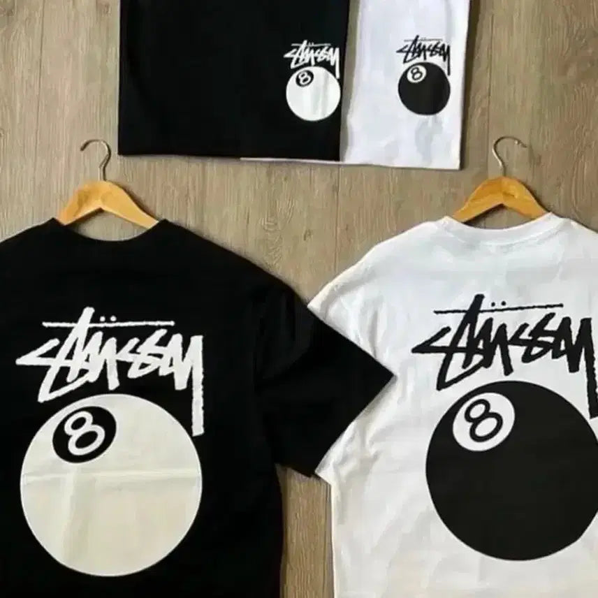 [BUNJANG] Stussy 8-Ball Short Sleeve T-Shirt - Black/White / 정품/무료배송)스 투 시 8볼 반팔 , 블랙 화이트