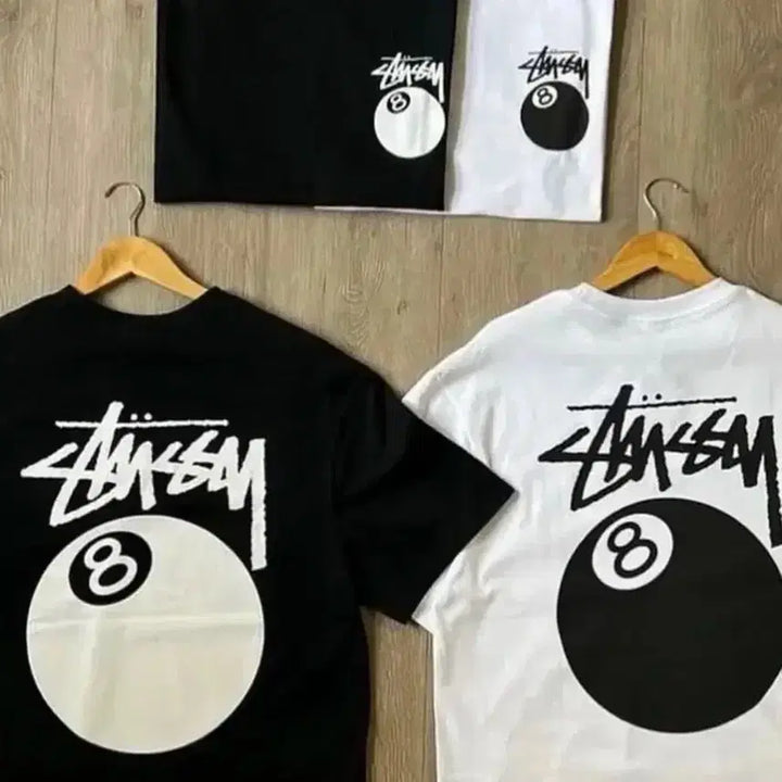 [BUNJANG] Stussy 8-Ball Short Sleeve T-Shirt - Black/White / 정품/무료배송)스 투 시 8볼 반팔 , 블랙 화이트