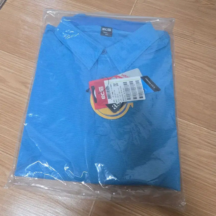 [BUNJANG] Ecis Blue Stripe Short-Sleeve Polo Shirt (Size 105) / ecis 이시스 블루 스트라이프 반팔 폴로티 105