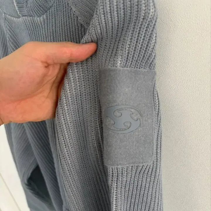 [BUNJANG] Sansan Gear Knit Hoodie Blue / 산산기어 니트 후드티 블루