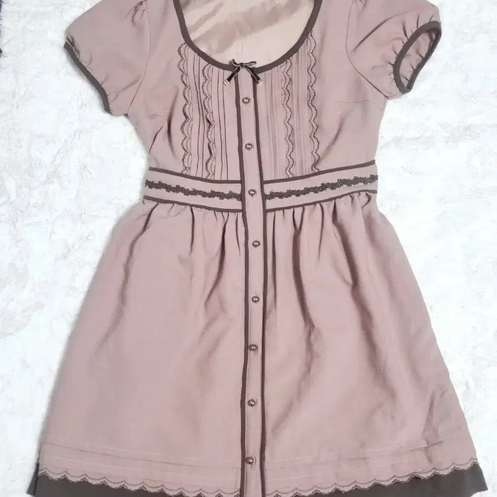 [SOLD OUT] 일브 프라임패턴 베이지 원피스 양산형 양지뢰 로리타 일본 빈티지 핑크