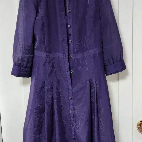 [BUNJANG] Crocodile Purple Long Dress / 크로커다일 퍼플 롱원피스