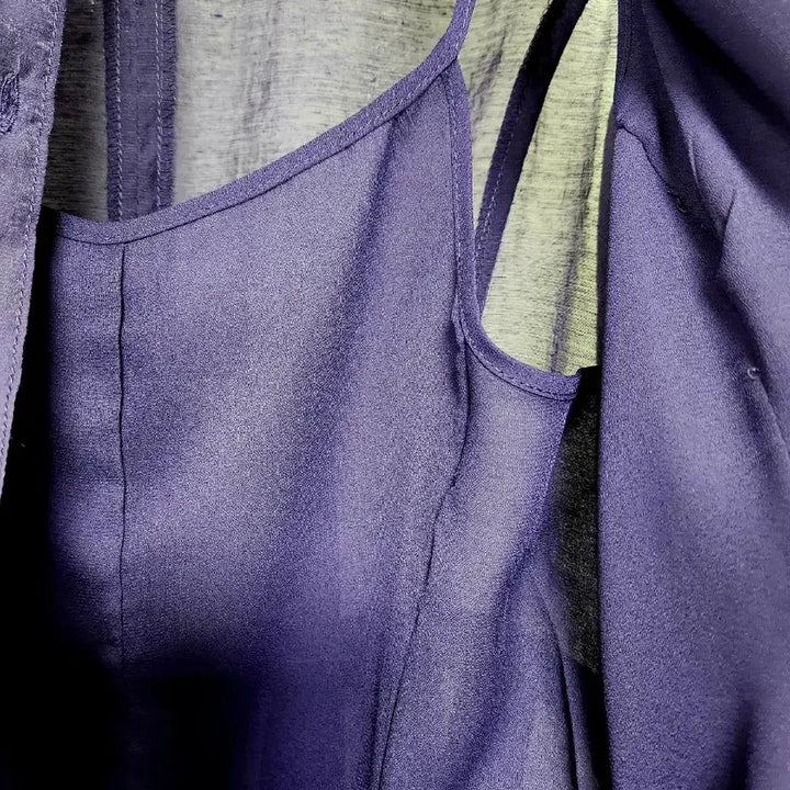 [BUNJANG] Crocodile Purple Long Dress / 크로커다일 퍼플 롱원피스