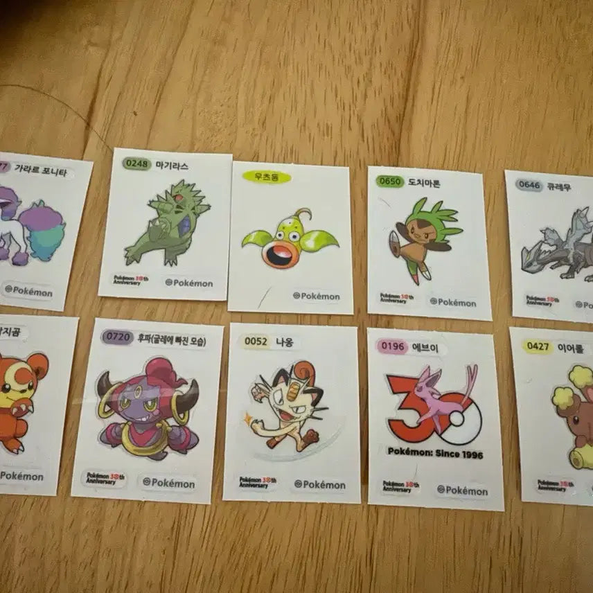 [BUNJANG] Pokemon Sticker 4-Piece Bundle / 30주년 포켓몬 띠부씰 10장