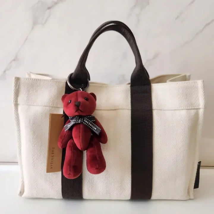 [BUNJANG] Shilla Hotel Eco Bag with Teddy Bear Keyring Set / 신라호텔 에코백 + 곰돌이 키링 새상품