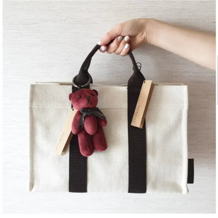 [BUNJANG] Shilla Hotel Eco Bag with Teddy Bear Keyring Set / 신라호텔 에코백 + 곰돌이 키링 새상품