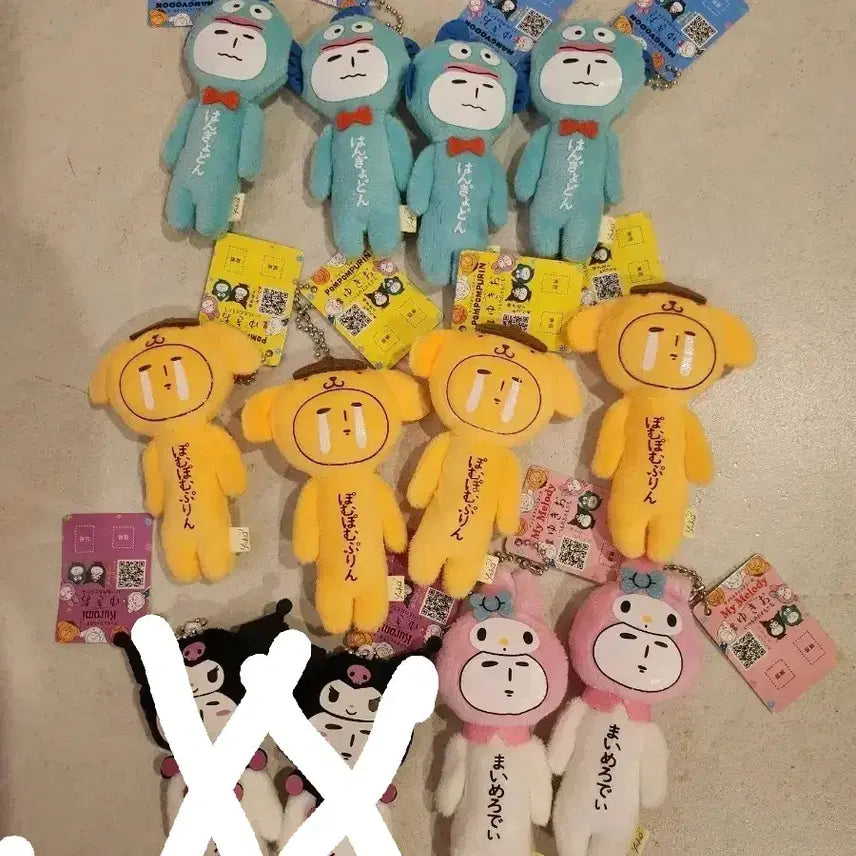 [BUNJANG] Yukio Sanrio Characters Hangyodon, Pompompurin, My Melody, Kuromi Keychain Set / 유키오 산리오 한교동 폼폼푸린 마이멜로디 쿠로미 시나모롤 구데타마 키링
