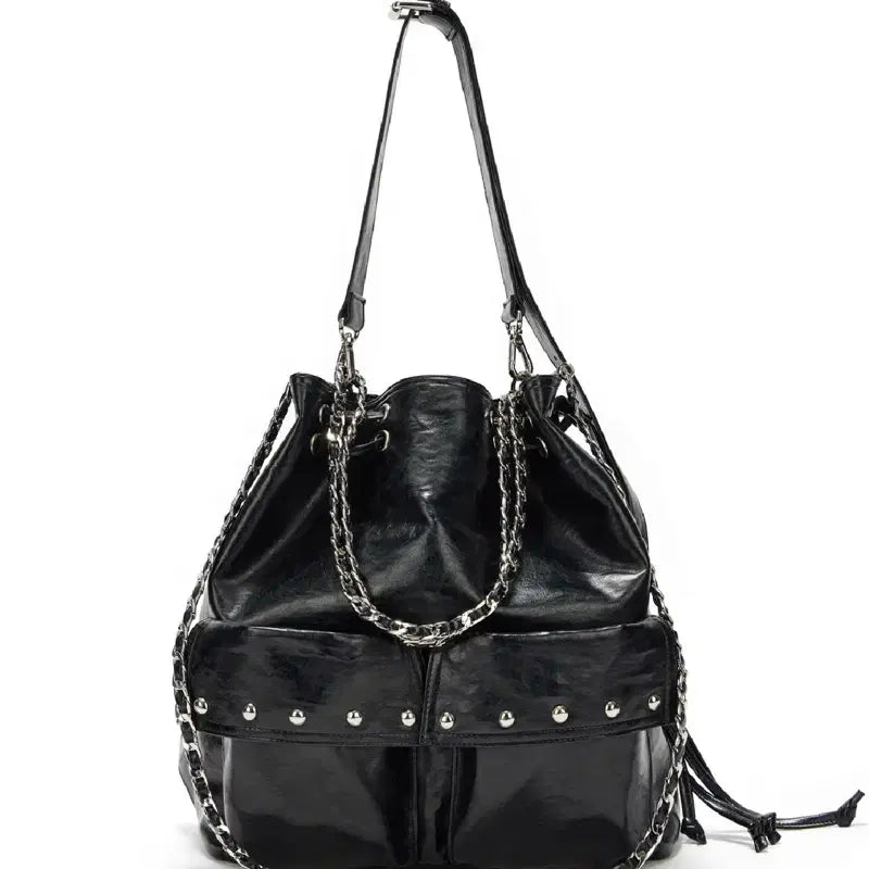 [BUNJANG] DEINET 5-Way Studded Pocket Multi Bag / 다이닛 DEINET 5웨이 스터드 포켓 멀티백 블랙