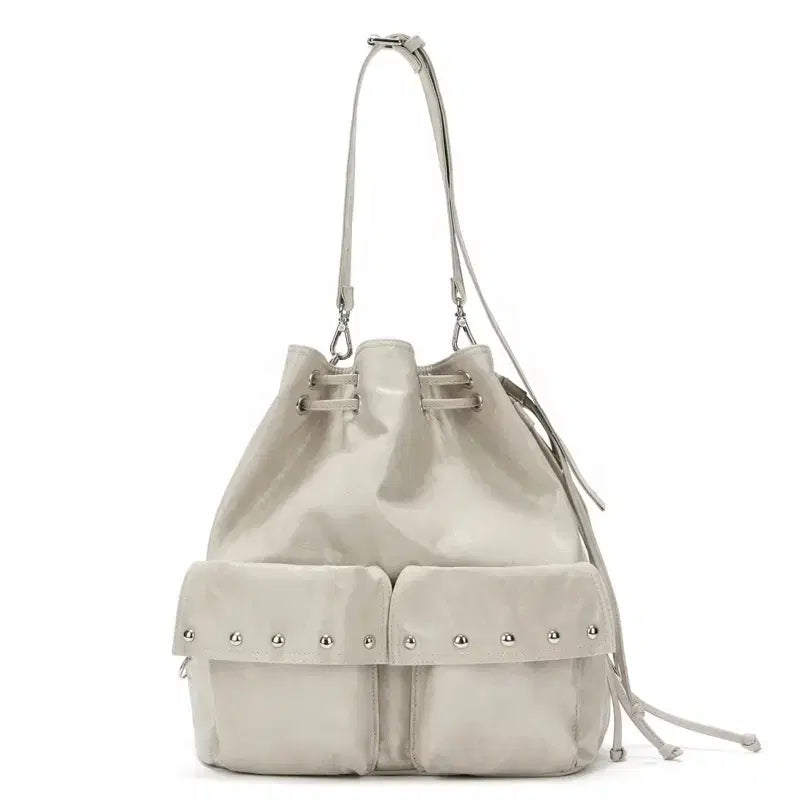 [BUNJANG] DEINET 5-Way Studded Pocket Multi Bag - Beige / 다이닛 DEINET 5웨이 스터드 포켓 멀티백 베이지