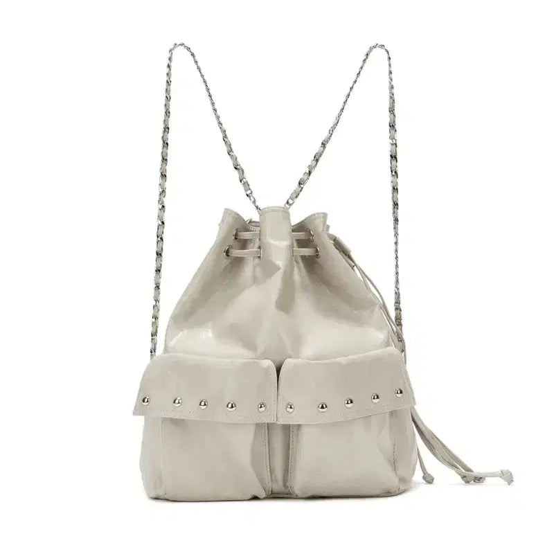 [BUNJANG] DEINET 5-Way Studded Pocket Multi Bag - Beige / 다이닛 DEINET 5웨이 스터드 포켓 멀티백 베이지