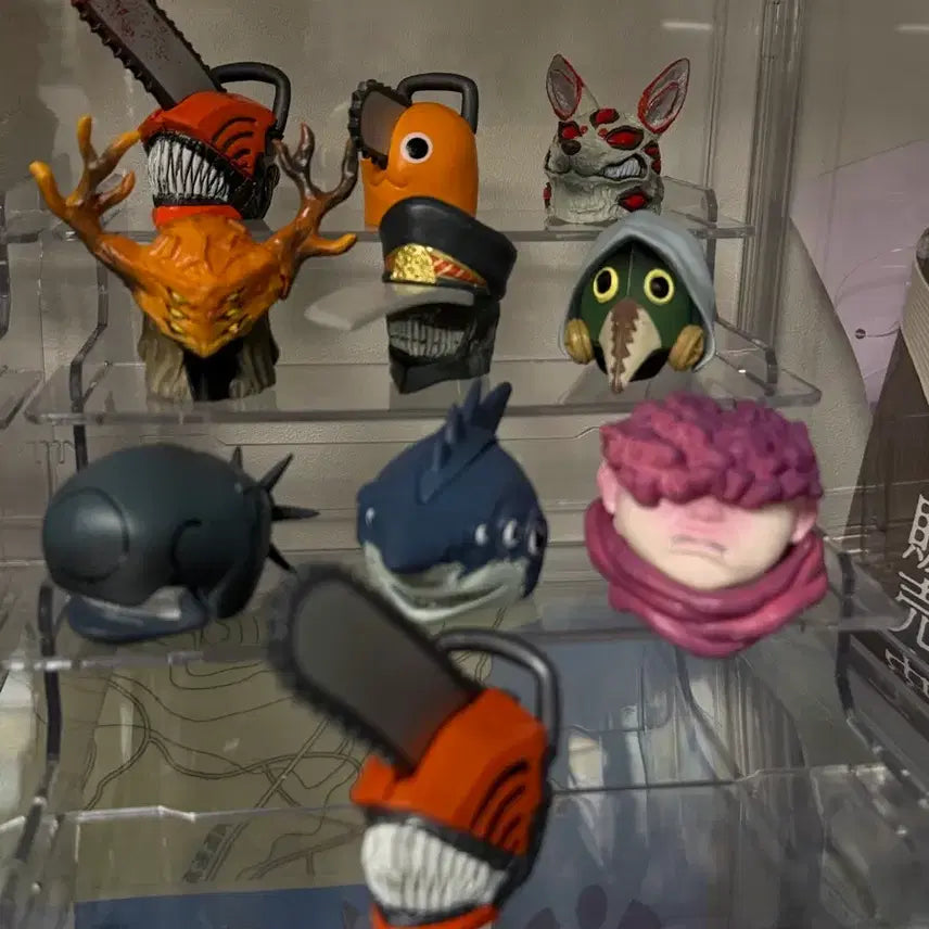 [BUNJANG] Chainsaw Man Head Collection Figure Gacha Full Set (No Paper Stands) / (반택포8)체인소맨 헤드 컬렉션 피규어 가챠 풀세트 (종이 받침대 없음)