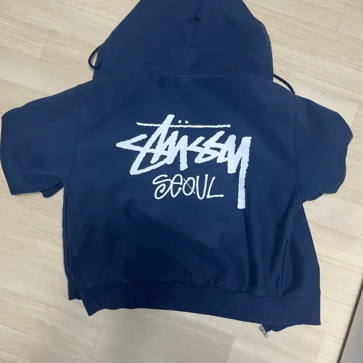 [BUNJANG] Stussy Seoul Hooded Zip-Up Navy M / 스투시 서울후드집업 네이비