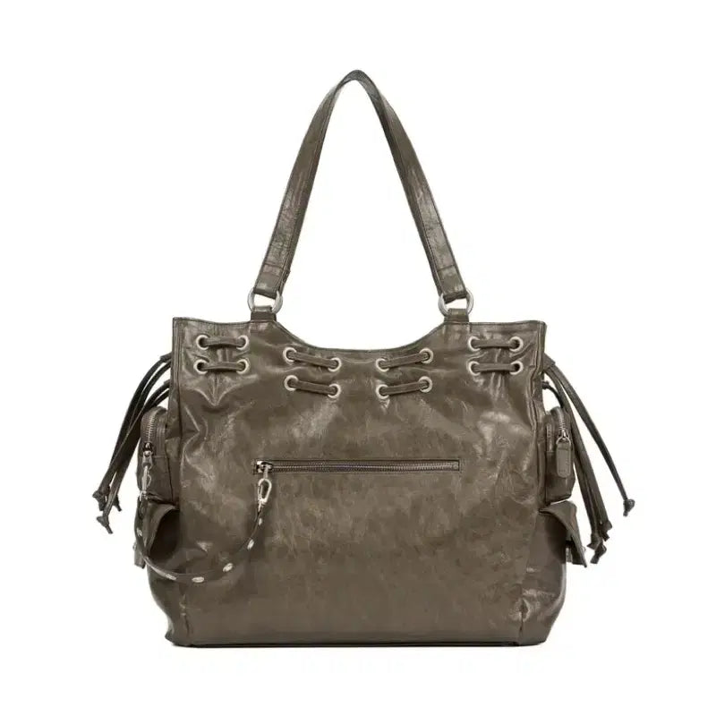 [BUNJANG] DEINET New Stud String Big Bag Khaki / 다이닛 DEINET 뉴 스터드 스트링 빅백 카키