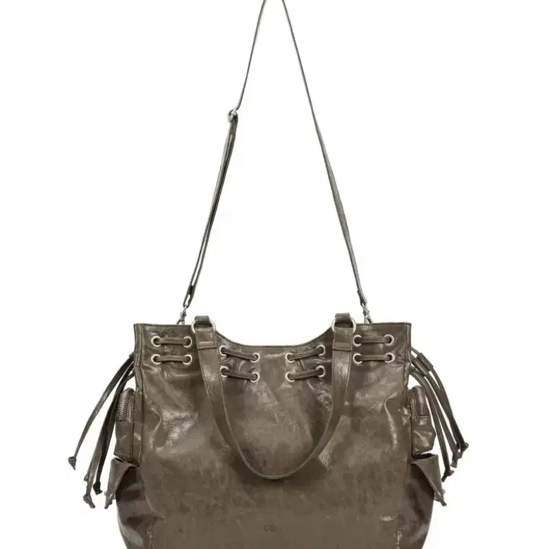 [BUNJANG] DEINET New Stud String Big Bag Khaki / 다이닛 DEINET 뉴 스터드 스트링 빅백 카키