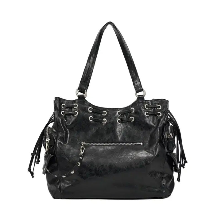 [BUNJANG] DEINET New Stud String Big Bag Black / 다이닛 DEINET 뉴 스터드 스트링 빅백 블랙