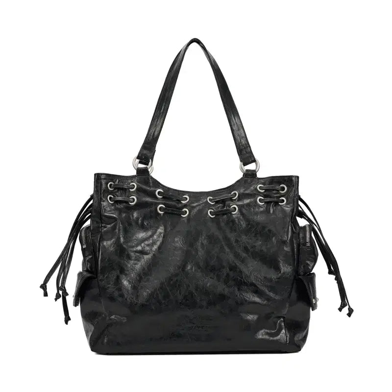 [BUNJANG] DEINET New Stud String Big Bag Black / 다이닛 DEINET 뉴 스터드 스트링 빅백 블랙