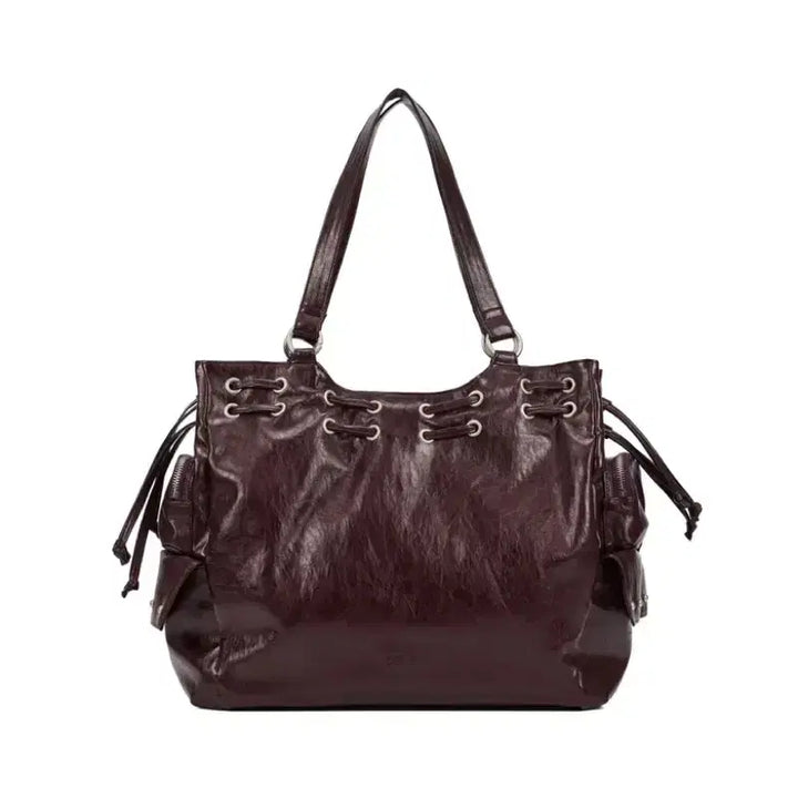 [BUNJANG] DEINET New Stud String Big Bag Burgundy / 다이닛 DEINET 뉴 스터드 스트링 빅백 버건디