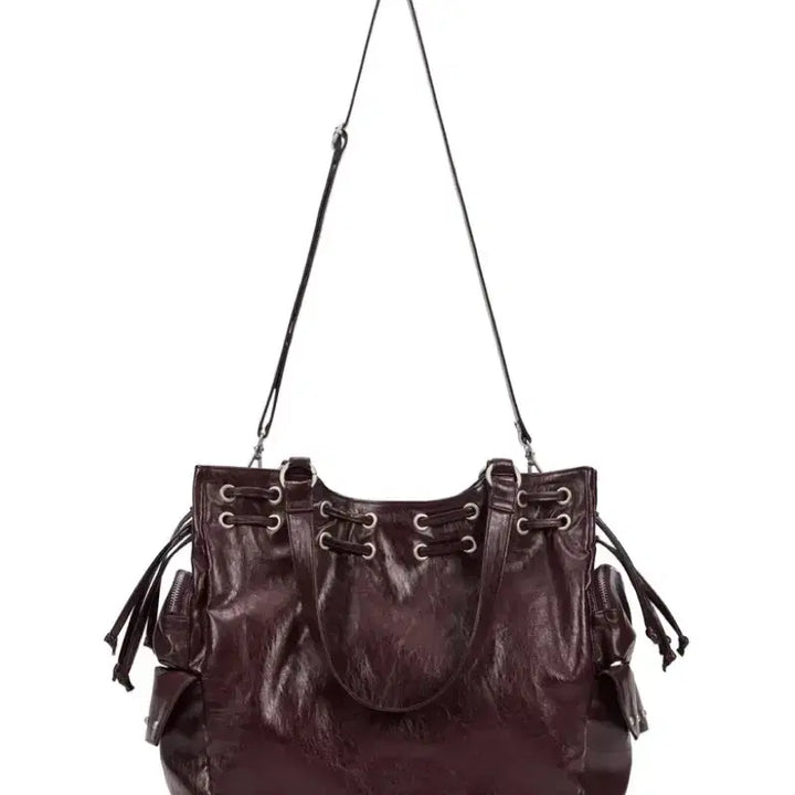 [BUNJANG] DEINET New Stud String Big Bag Burgundy / 다이닛 DEINET 뉴 스터드 스트링 빅백 버건디