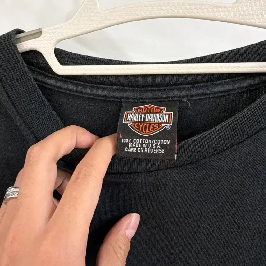 [BUNJANG] 00s Harley-Davidson Logo Short Sleeve T-Shirt Black / 00s 할리데이비슨 로고 반팔티 블랙