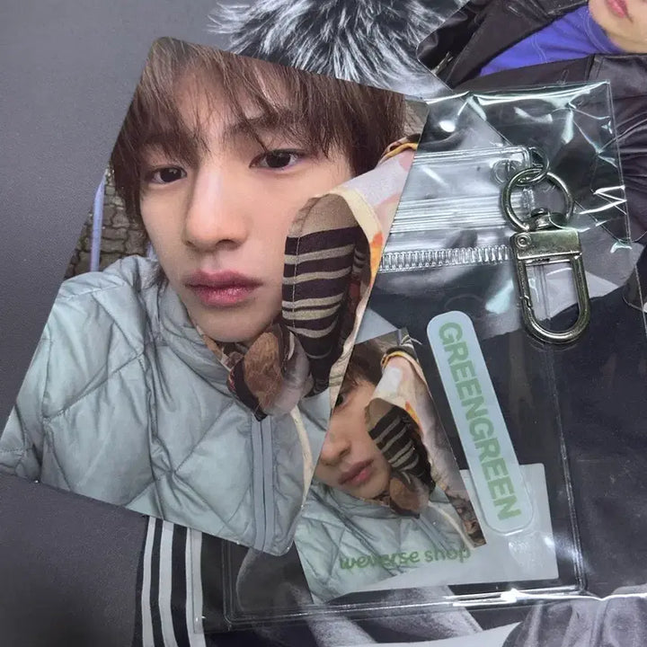 [BUNJANG] WEVERSE Joohoon Lucky Draw Photocard &amp; Keyring Set / 그린그린 주훈 위버스 미공포 특전 포카+키링