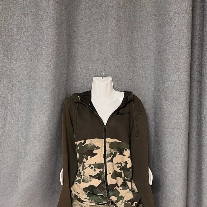 [BUNJANG] Nike Camo Zip-Up Hoodie &amp; Shorts Set / 나이키카모집업 / 숏팬츠