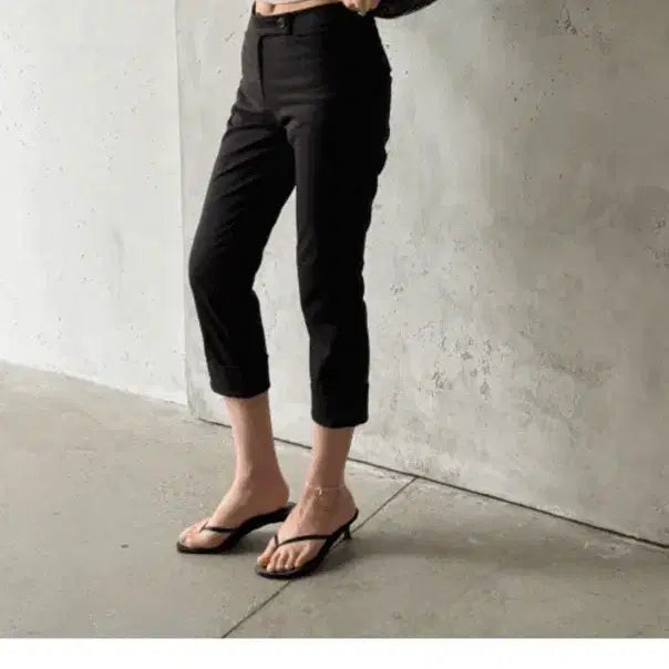 [BUNJANG] Asselin Black Capri Pants Slacks / 아셀린 블랙 카프리 팬츠 슬랙스 새상품