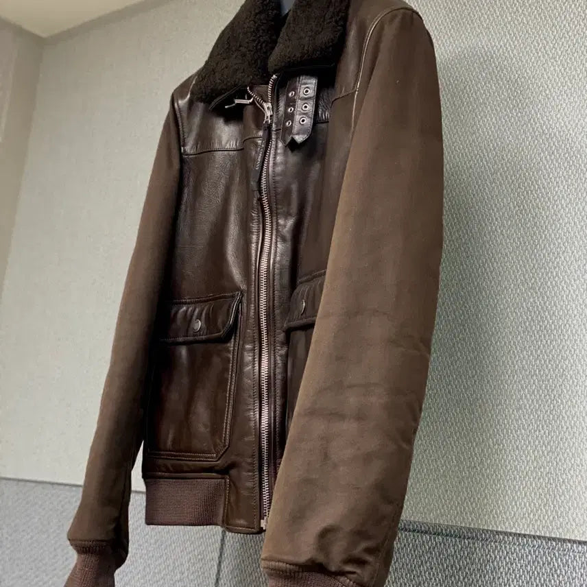 [BUNJANG] C.P. Company Genuine A-2 Genuine Leather Bomber Jacket (Quilted Padding Lining) / [CP 컴퍼니] 정품 A-2 천연 가죽 레더 자켓 (안감 누빔 패딩)