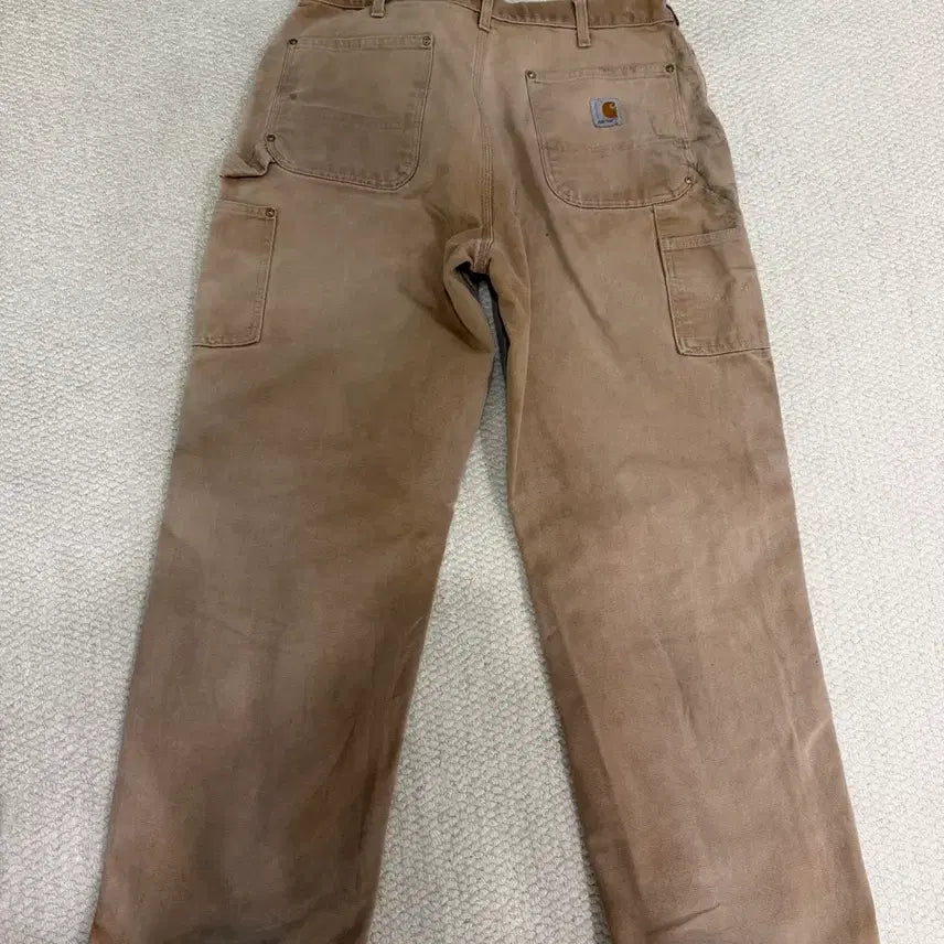 [BUNJANG] Carhartt Original USA Double Knee B01 Fading Beige Work Pants 36x32 / 오리지널 USA 칼하트 더블니 페이딩 베이지 B01 36x32