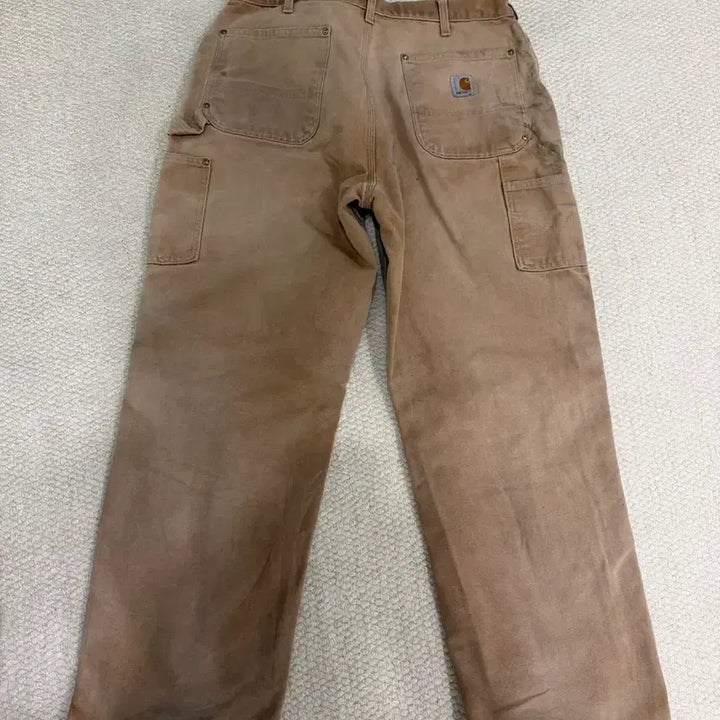 [BUNJANG] Carhartt Original USA Double Knee B01 Fading Beige Work Pants 36x32 / 오리지널 USA 칼하트 더블니 페이딩 베이지 B01 36x32