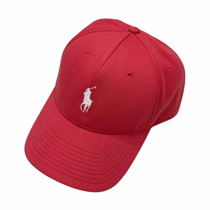 [BUNJANG] Polo Ralph Lauren QR Pony Red Ball Cap / 폴로 랄프로렌 QR 포니 레드 볼캡 모자