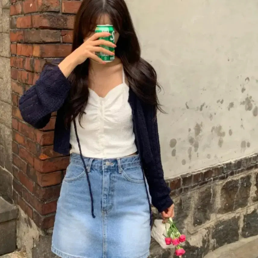 [BUNJANG] Pocket Denim Skirt S / 포켓 데님 청스커트 S