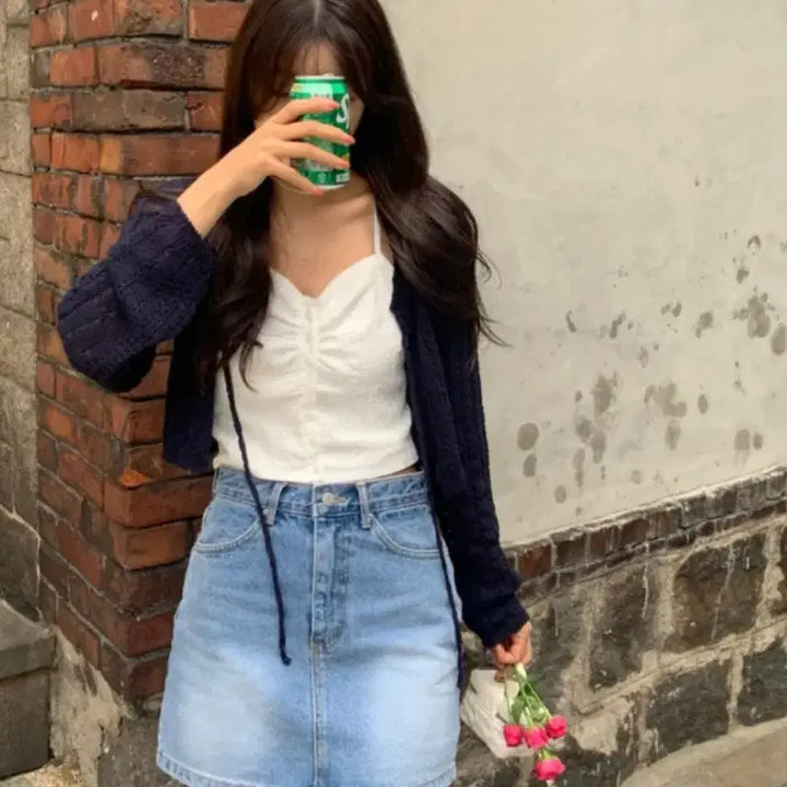 [BUNJANG] Pocket Denim Skirt S / 포켓 데님 청스커트 S