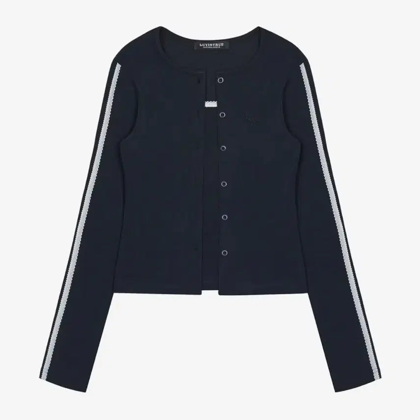 [BUNJANG] Love is True LVTR Frill Cardigan Sleeveless Set Navy / 러브이즈트루 LVTR FRILL 가디건 슬리브리스 세트 (네이비)