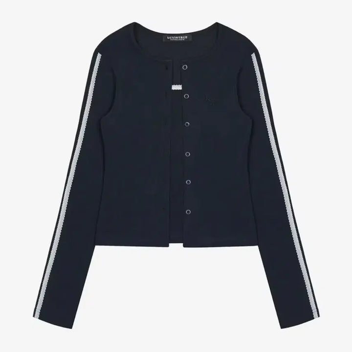 [BUNJANG] Love is True LVTR Frill Cardigan Sleeveless Set Navy / 러브이즈트루 LVTR FRILL 가디건 슬리브리스 세트 (네이비)