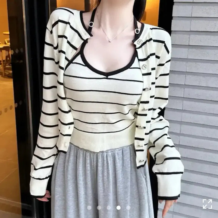 [BUNJANG] Sleeveless Cardigan Set / 나시가디건세트