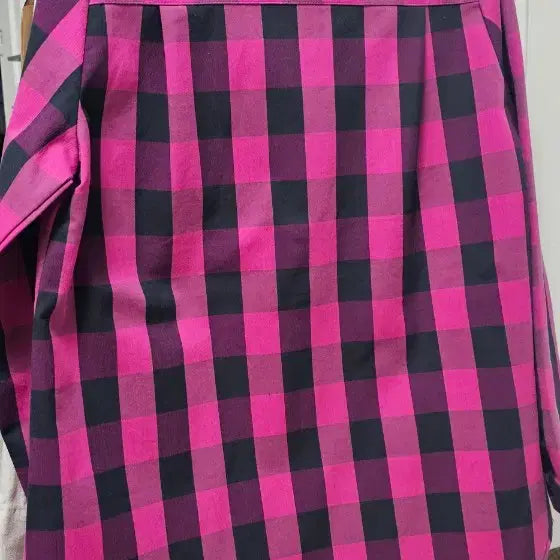 [BUNJANG] Pink Black Check Shirt / 핑크 블랙 체크 남방 셔츠