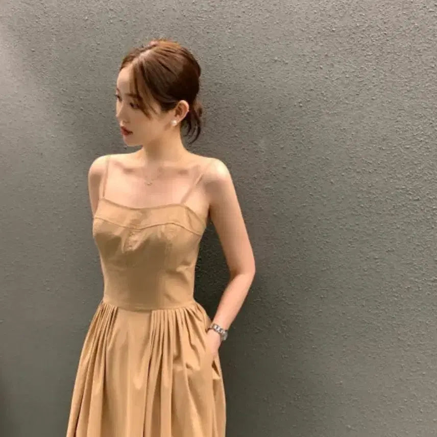 [BUNJANG] Objet S Stitch Long Dress / 오브제스트 스티치 롱원피스 (새상품)