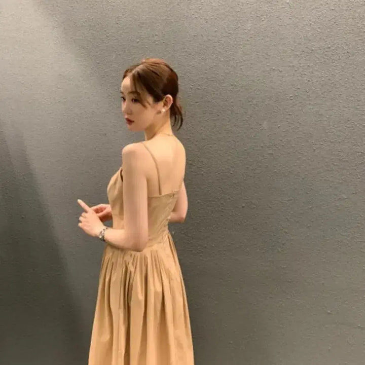[BUNJANG] Objet S Stitch Long Dress / 오브제스트 스티치 롱원피스 (새상품)