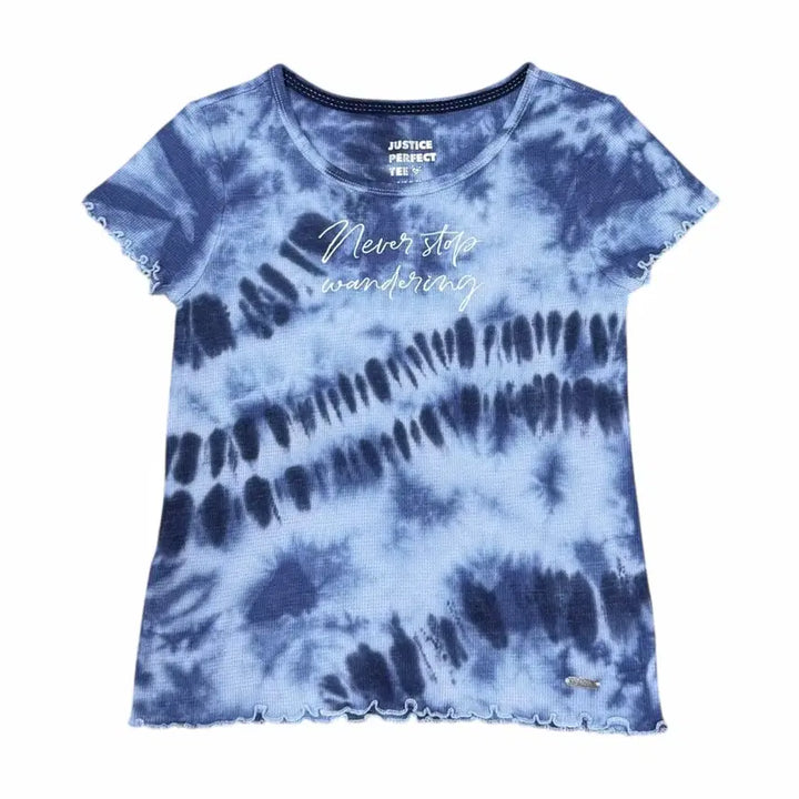 [BUNJANG] Vintage Tie-Dye Wave Short Sleeve T-Shirt Blue / 빈티지 타이다이 딱붙핏 물결 반팔티 블루