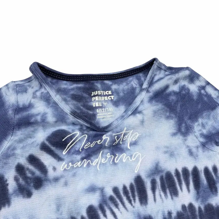 [BUNJANG] Vintage Tie-Dye Wave Short Sleeve T-Shirt Blue / 빈티지 타이다이 딱붙핏 물결 반팔티 블루