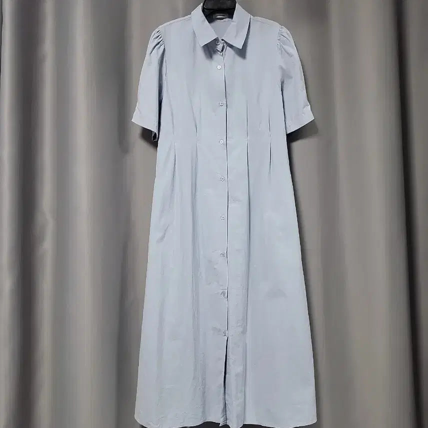[BUNJANG] Pin Tuck Long Shirt Dress / 핀턱 셔츠 롱원피스