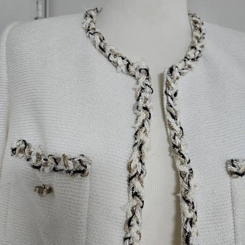 [BUNJANG] Mojo.s Phine White Tweed Jacket / mojo s phine 화이트 트위드자켓