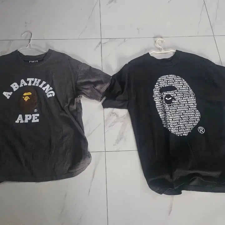[BUNJANG] BAPE Short Sleeve T-Shirt Set (2 Types) / 베이프 반팔 티셔츠 2종