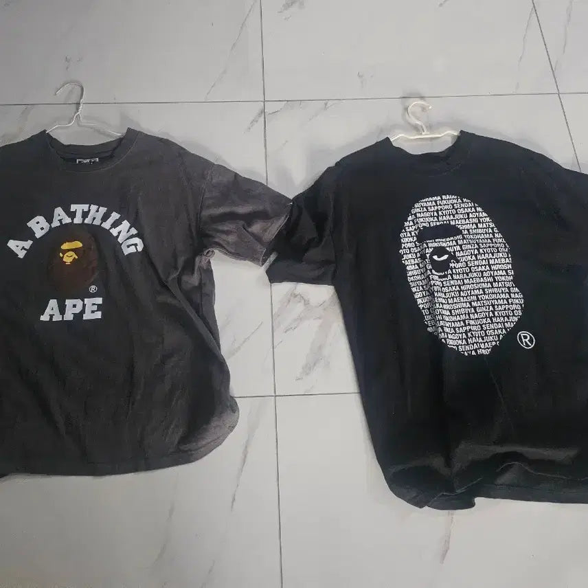 [BUNJANG] BAPE Short Sleeve T-Shirt Set (2 Types) / 베이프 반팔 티셔츠 2종