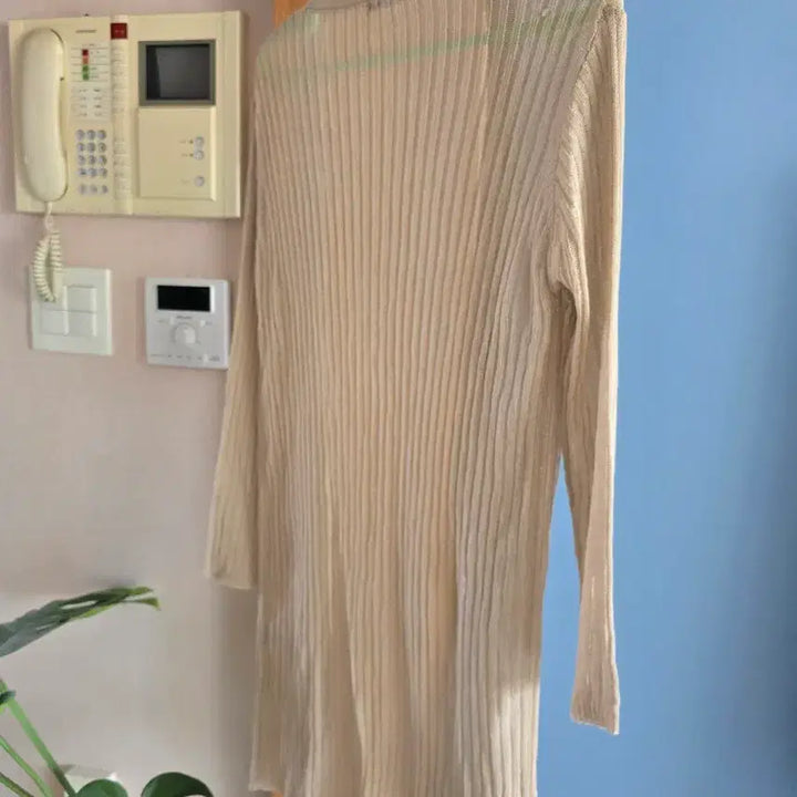 [BUNJANG] Beige Long Knit Cardigan / 베이지 롱 니트 가디건