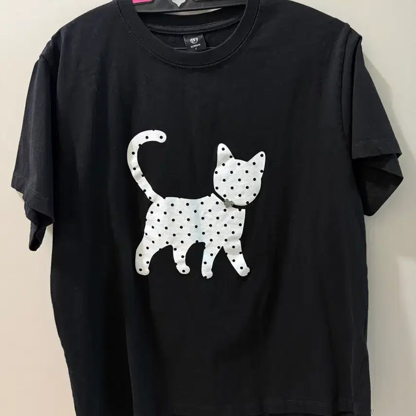 [BUNJANG] Ronron Dot Cat T Basic Fit Shirt / 론론 DOT CAT T BASIC FIT SHIRTS 도트 티 셔츠