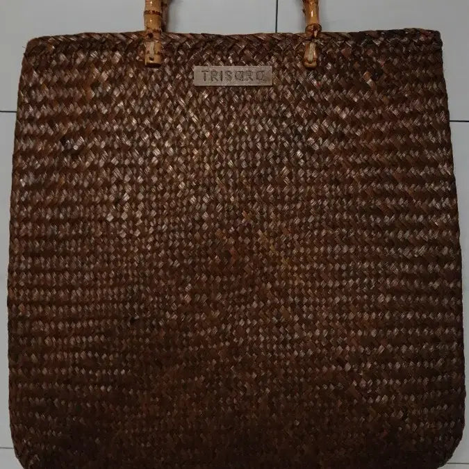 [BUNJANG] TRISARA Seagrass Bamboo Handle Tote Bag / TRISARA 왕골 뱀부 핸들 토트백 상태좋음 쇼퍼백크기